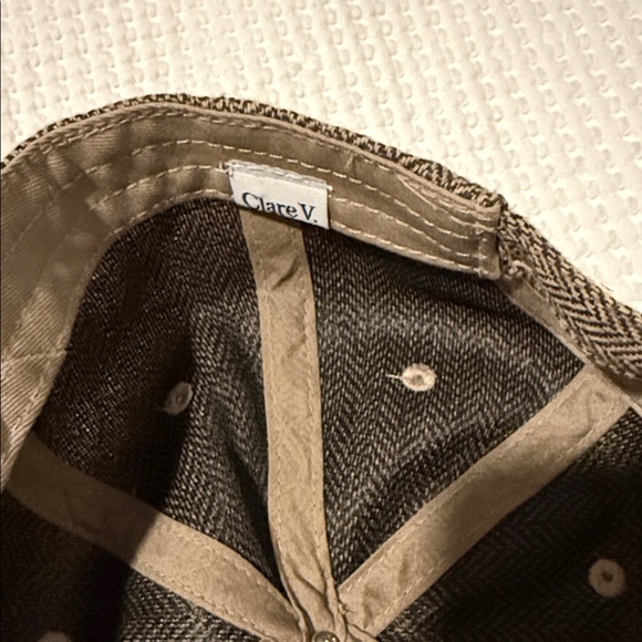 Clare V Brown Herringbone Cap - Picture 2 of 3